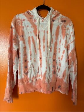 Old Navy Peach and White Tie-Dye Hoodie